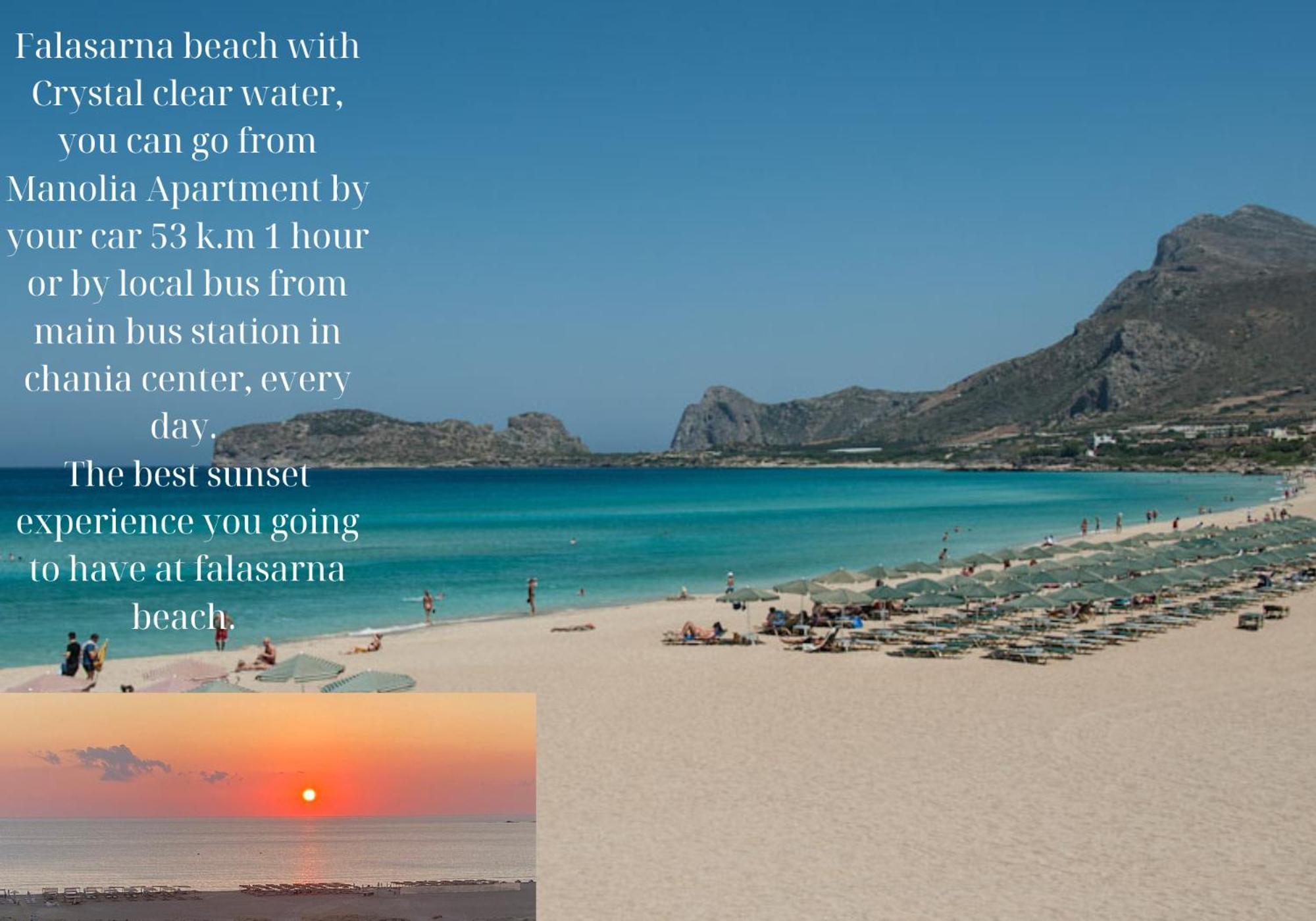 Center Manolia Dream 3 Bedroom Apartment 100M Away From The Beach Khania Eksteriør bilde